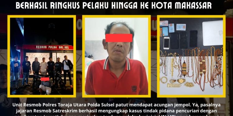Ungkap Curat, Resmob Polres Toraja Utara Berhasil Ringkus Pelaku Hingga ke Kota Makassar