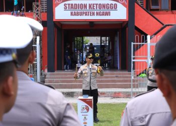 Pertandingan Sepak Bola Liga 4  di Ngawi Kondusif, Kapolres Ucapkan Terima Kasih