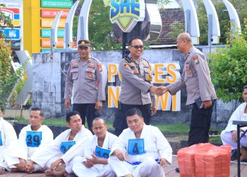 Wakapolres Ngawi Cek Ujian Bela Diri Anggota Polri