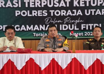 Samakan Persepsi Amankan Idul Fitri 1446 H, Polres Toraja Utara Gelar Rakor Lintas Sektoral Operasi Terpusat Ketupat 2025