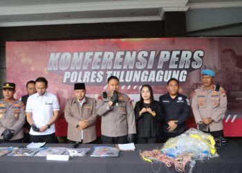 Polres Tulungagung Amankan 14 Orang Anak, Balon udara Berpetasan yang meledak dipemukiman warga Suruhan lor kecamatan Bandung
