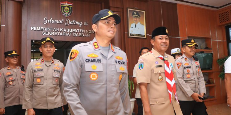 Kapolres Ngawi AKBP Charles Tampubolon Lakukan Silahturahmi ke Forkopimda Ngawi