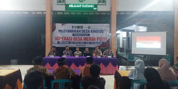 Jalankan Aturan Pemerintah Pusat, Pemdes Bono Gelar Musdesus Koperasi Merah Putih