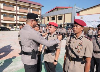 Polres Gowa Gelar Sertijab Kasat dan Kapolsek, Kapolres Pimpin Langsung Prosesi