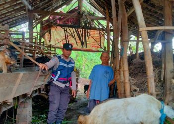 Kapolres Nganjuk Apresiasi Warga yang Produktifkan Lahan Pekarangan untuk Ternak Kambing