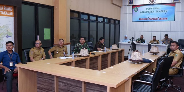 Bupati Takalar Hadiri Rakor Percepatan Swasembada Pangan Menghadapi Musim Kemarau Tahun 2025 Secara Online