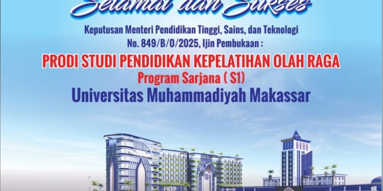 Unismuh Makassar Buka Prodi Kepelatihan Olahraga, Kini Miliki 59 Program Studi