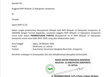 UNDANGAN RAPAT PEJABAT KETUA RAPI 12 JENEPONTO DINILAI JANGGAL