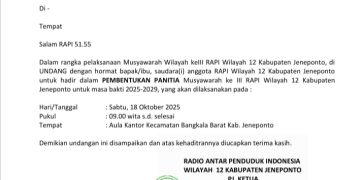 UNDANGAN RAPAT PEJABAT KETUA RAPI 12 JENEPONTO DINILAI JANGGAL
