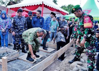Pangdam XIV/Hsn Meletakan Batu Pertama Gerai, Pergudangan dan Kelengkapan Koperasi Desa/Kelurahan Merah Putih di Gowa