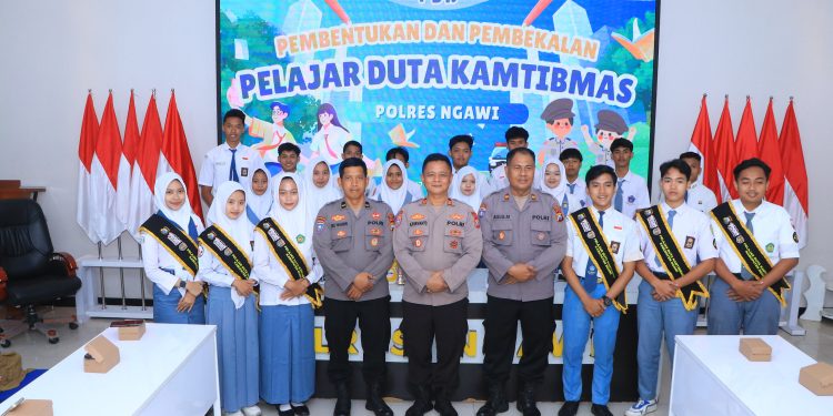 Polres Ngawi Gelar Pembentukan dan Pembekalan Duta Kamtibmas Bagi Pelajar