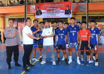 Jaga Kamtibmas Kondusif, Polres Ngawi Gelar Kompetisi Bola Voli Piala Kapolres Tingkat Pelajar