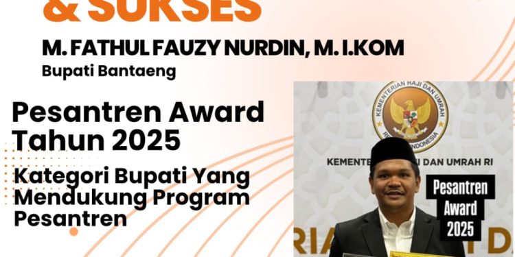 Bupati Bantaeng Uji Nurdin Raih Penghargaan Pesantren Award 2025