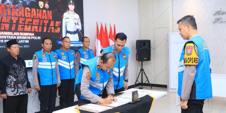 Polres Ngawi Gelar Penandatanganan Pakta Intergritas Casis Brimob