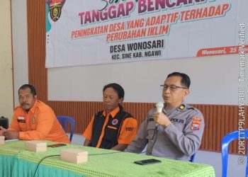 Polisi Ngawi Gelar Sosialisasi Tanggap Bencana di Sine
