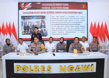 Polres Ngawi Ungkap Pencurian Emas Senilai Rp 90 Juta, Empat Pelaku diamankan