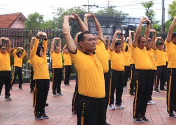 Jaga Kesehatan Tetap Prima, Polres Ngawi Laksanakan Olah Raga Bersama