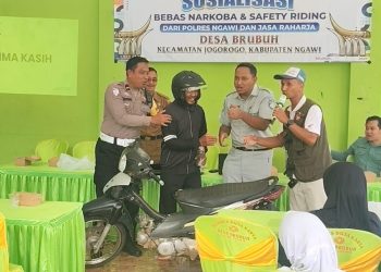 Satlantas Polres Ngawi Gandeng Tokoh Masyarakat, Sosialisasikan Ops Keselamatan Semeru 2026 di Jogorogo