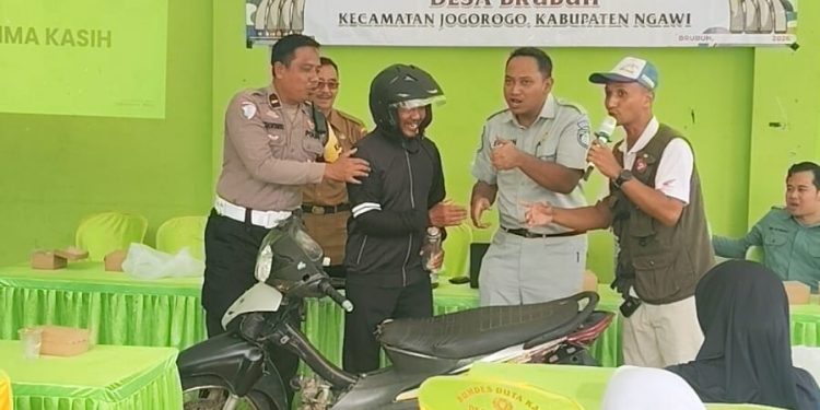 Satlantas Polres Ngawi Gandeng Tokoh Masyarakat, Sosialisasikan Ops Keselamatan Semeru 2026 di Jogorogo