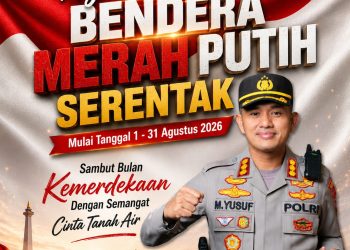 Semarak HUT ke-81 RI, Kapolresta Gowa Ajak Masyarakat Kibarkan Bendera Merah Putih