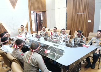 Polresta Gowa Ikuti Vicon Peresmian Jembatan Merah Putih TNI-Polri oleh Presiden RI