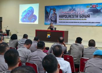 Kapolresta Gowa Sampaikan Sembilan Commander Wish sebagai Pedoman Kinerja Seluruh Personel