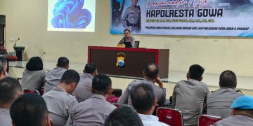 Kapolresta Gowa Sampaikan Sembilan Commander Wish sebagai Pedoman Kinerja Seluruh Personel