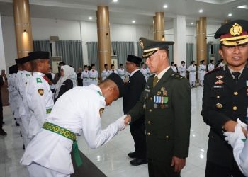 Menjelang HUT ke-81 RI, Kasdim 1409/Gowa Hadiri Pengukuhan Paskibraka Kabupaten Gowa