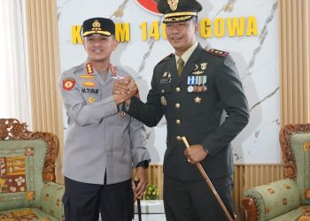 DANDIM GOWA TERIMA KUNJUNGAN KAPOLRESTA GOWA,  DALAM RANGKA HUT TNI KE 81DAN PERERAT SINERGITAS TNI–POLRI