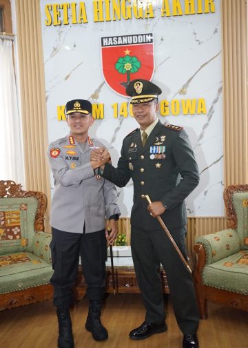 DANDIM GOWA TERIMA KUNJUNGAN KAPOLRESTA GOWA,  DALAM RANGKA HUT TNI KE 81DAN PERERAT SINERGITAS TNI–POLRI
