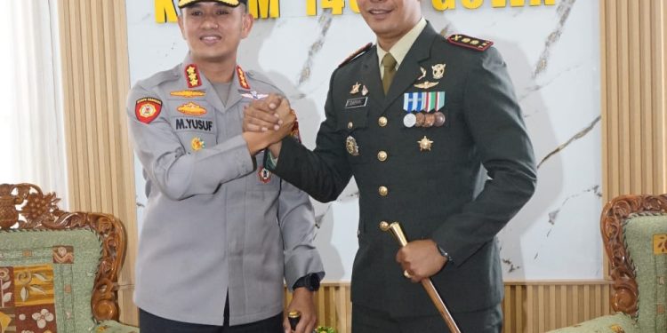 DANDIM GOWA TERIMA KUNJUNGAN KAPOLRESTA GOWA,  DALAM RANGKA HUT TNI KE 81DAN PERERAT SINERGITAS TNI–POLRI